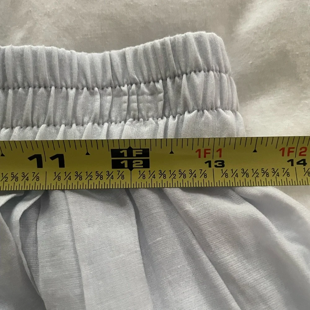 S: H & M Pleated A Line Midi Skirt Softly Sheer Lined Powder blue - Picture 3 of 6